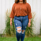 Ari Hi-Rise Button Fly Cuffed Skinny