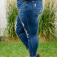 Ari Hi-Rise Button Fly Cuffed Skinny