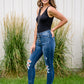 Ari Hi-Rise Button Fly Cuffed Skinny