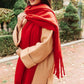 Artisan Fringe Scarf in Red