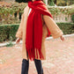 Artisan Fringe Scarf in Red