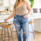 Ashley Hi-Waist Destroyed Boyfriend Jeans