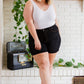 Avery Hi Waist Cuffed Denim Shorts