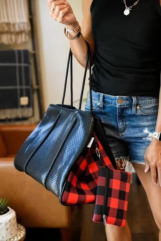 Buffalo Plaid Neoprene Bag