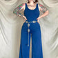 FawnFit Wide Leg Sleeveless Jumpsuit With Built-In Bra