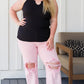 Babs Distressed Straight Jeans in Pink