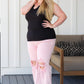 Babs Distressed Straight Jeans in Pink