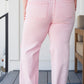 Babs Distressed Straight Jeans in Pink