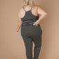 Black & White Striped Surplice Jumpsuit