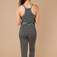 Black & White Striped Surplice Jumpsuit