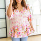 Bouquet a Day Floral Peplum Top