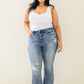 Brecken Hi-Waist Minimal Destroy Bootcut Jeans