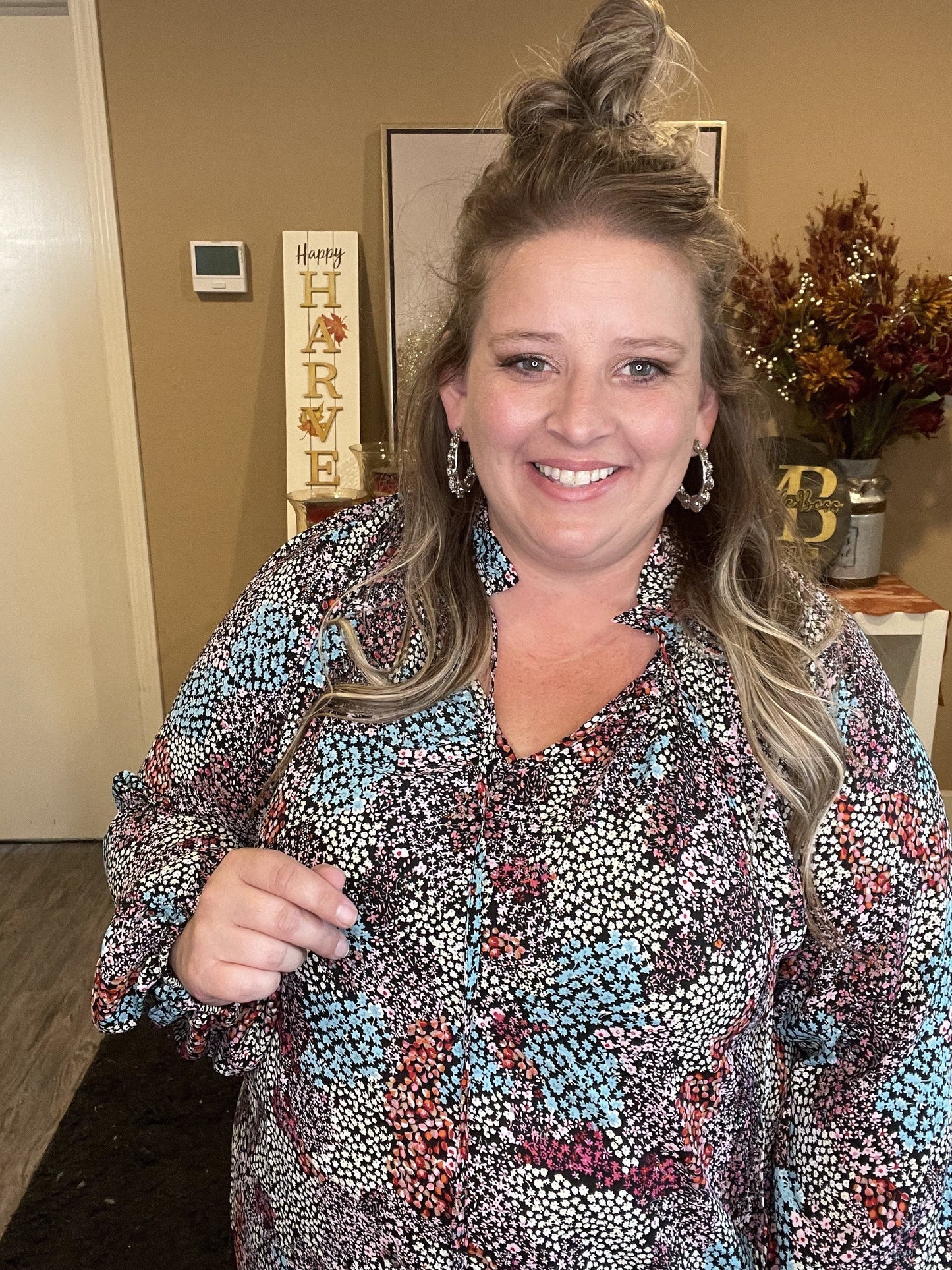 Puff Sleeve Floral Top