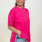 Zenana Row Edge Hem Hi-Low Hem Box Top with Pocket