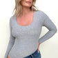 Fawnfit Ribbed Built-In Bra Long Sleeve Bodysuit
