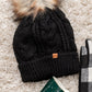 Cable Knit Cuffed Beanie In Black
