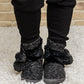 Cable Knit Slipper Boots With Pompom Trim