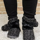 Cable Knit Slipper Boots With Pompom Trim