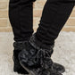 Cable Knit Slipper Boots With Pompom Trim