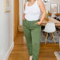 Carmen Double Cuff Joggers in Green