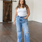 Carter High Rise Slit Hem Straight Jeans