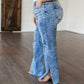 Carter High Rise Slit Hem Straight Jeans