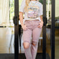 Babs High Rise Distressed Straight Jeans in Mauve