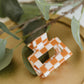 Checkered Claw Clip in Orange