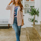 Chic In Pink Ruched 3/4 Sleeve Blazer