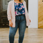 Chic In Pink Ruched 3/4 Sleeve Blazer