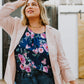 Chic In Pink Ruched 3/4 Sleeve Blazer