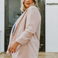 Chic In Pink Ruched 3/4 Sleeve Blazer