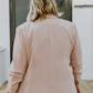 Chic In Pink Ruched 3/4 Sleeve Blazer