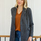 Chic Upon Arrival Button Down Blazer Jacket In Black