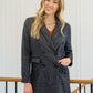 Chic Upon Arrival Button Down Blazer Jacket In Black