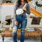 Judy Blue Christine High Contrast Slim Bootcut Destroyed Jeans