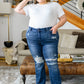 Judy Blue Christine High Contrast Slim Bootcut Destroyed Jeans