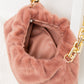 Classy And Carefree Faux Fur Bag In Mauve