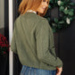 Climbing Vine Cable Knit Cardigan in Green