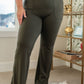 On the Move V Front Flare Leggings in Olive