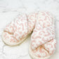 Leopard Criss Cross Fuzzy Slippers in Pink