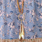 Crystal Teardrop Pendant Necklace in Gold