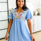 Cynthia V-Neck Embroidered Sundress