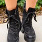 Desert Nights Lace Up Boots In Black