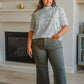 Dottie Ruched Mock Neck Blouse