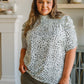 Dottie Ruched Mock Neck Blouse