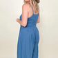 Gigio Textured Woven Spaghetti Strap Jumpsuit