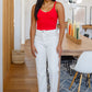 Easy Goes It Ribbed Cami in Ruby Red