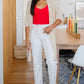 Easy Goes It Ribbed Cami in Ruby Red