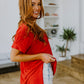 Easy Mornings V-Neck T-Shirt In Red